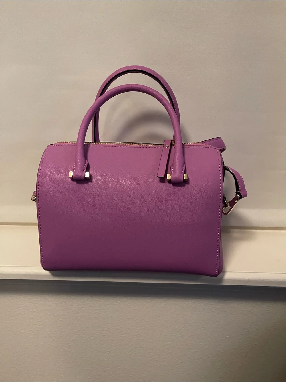 kate spade purple dome satchel with detachable strap